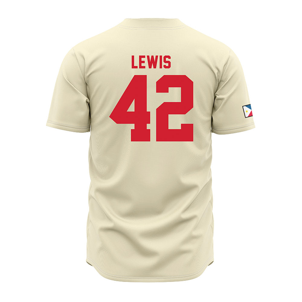 Louisiana - NCAA Baseball : Noah Lewis - Cream Jersey-1