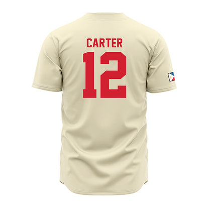 Louisiana - NCAA Baseball : Garret Carter - Cream Jersey-1