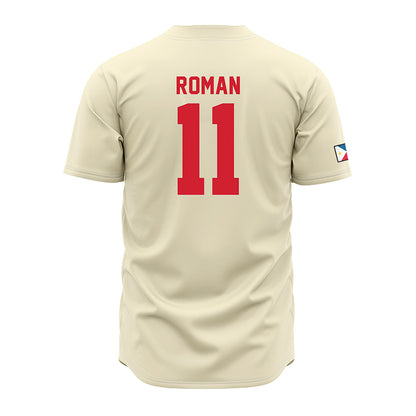Louisiana - NCAA Baseball : Ty Roman - Cream Jersey-1