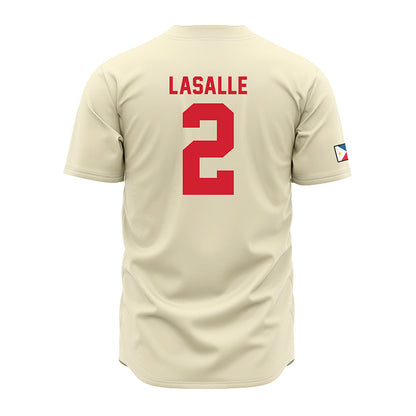 Louisiana - NCAA Baseball : Donovan Lasalle - Cream Jersey-1