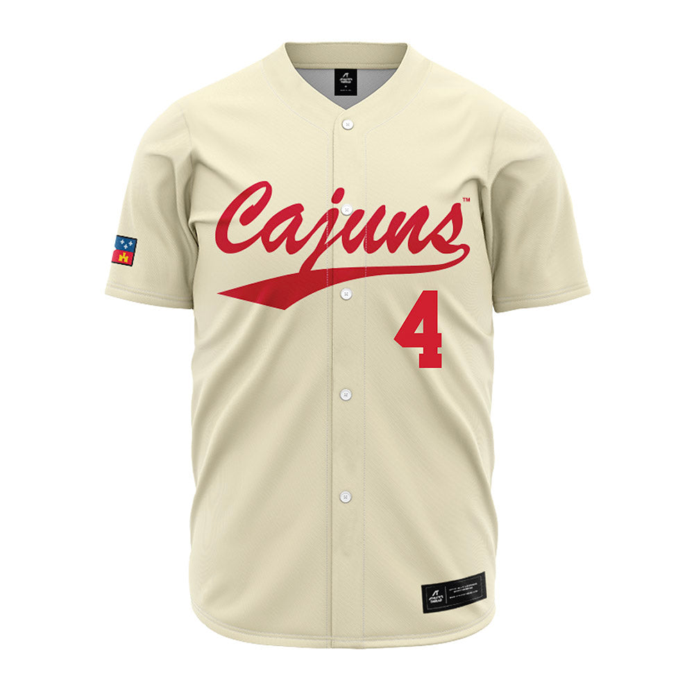 Louisiana - NCAA Baseball : Steven Spalitta - Cream Jersey-0