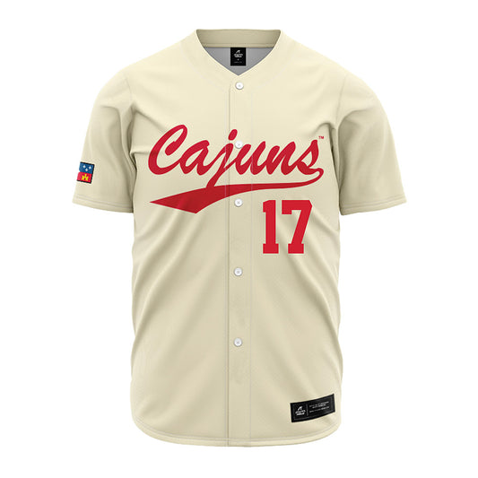 Louisiana - NCAA Baseball : Sawyer Pruitt - Cream Jersey-0