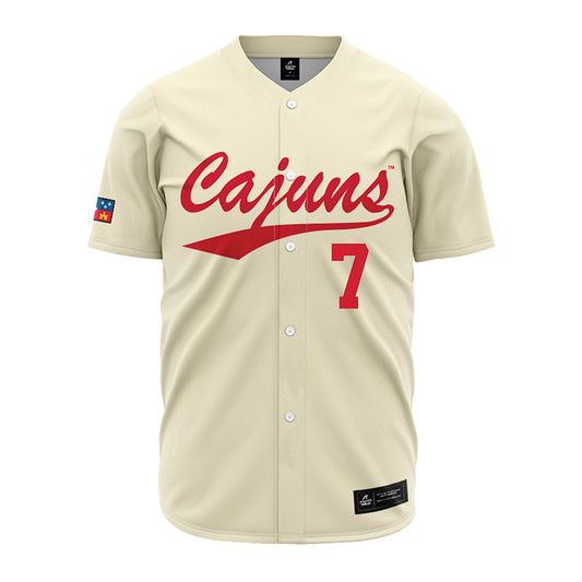 Louisiana - NCAA Baseball : Griffin Hebert - Cream Jersey-0