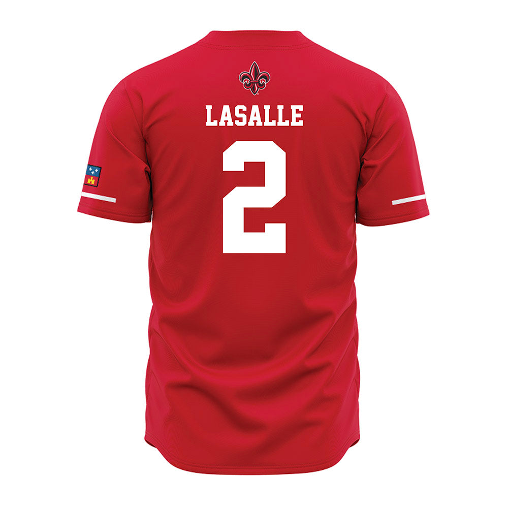 Louisiana - NCAA Baseball : Donovan Lasalle - Red Jersey-1