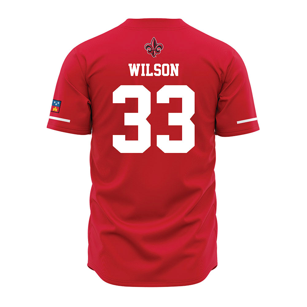 Louisiana - NCAA Baseball : Bryce Wilson - Red Jersey-1