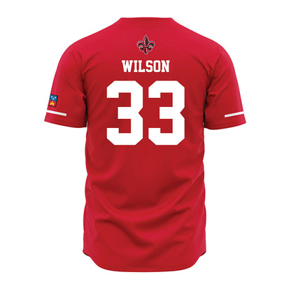 Louisiana - NCAA Baseball : Bryce Wilson - Red Jersey-1