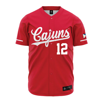 Louisiana - NCAA Baseball : Garret Carter - Red Jersey-0