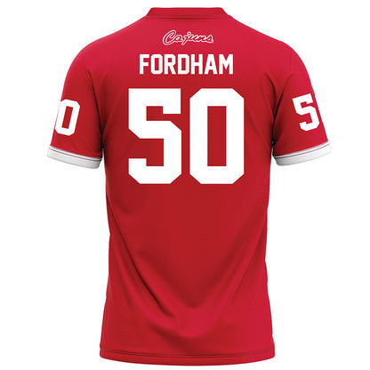 Louisiana - NCAA Football : Cooper Fordham - Red Football Jersey-1