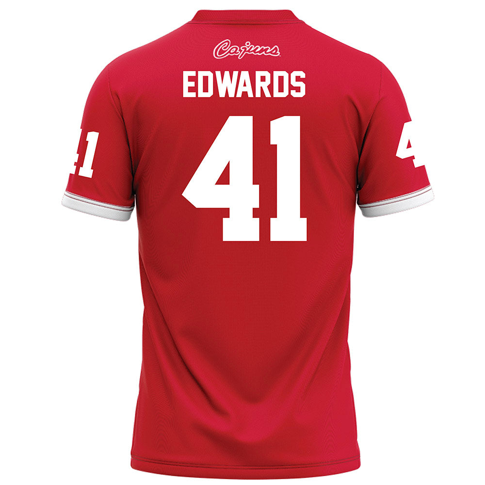 Louisiana - NCAA Football : Chase Edwards - Red Football Jersey-1
