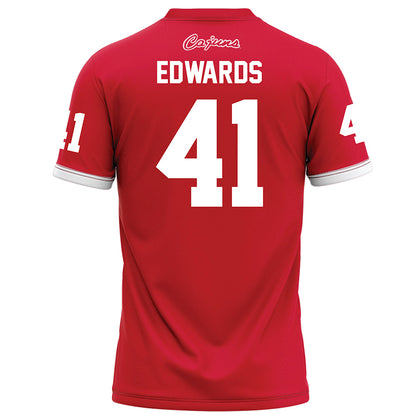 Louisiana - NCAA Football : Chase Edwards - Red Football Jersey-1