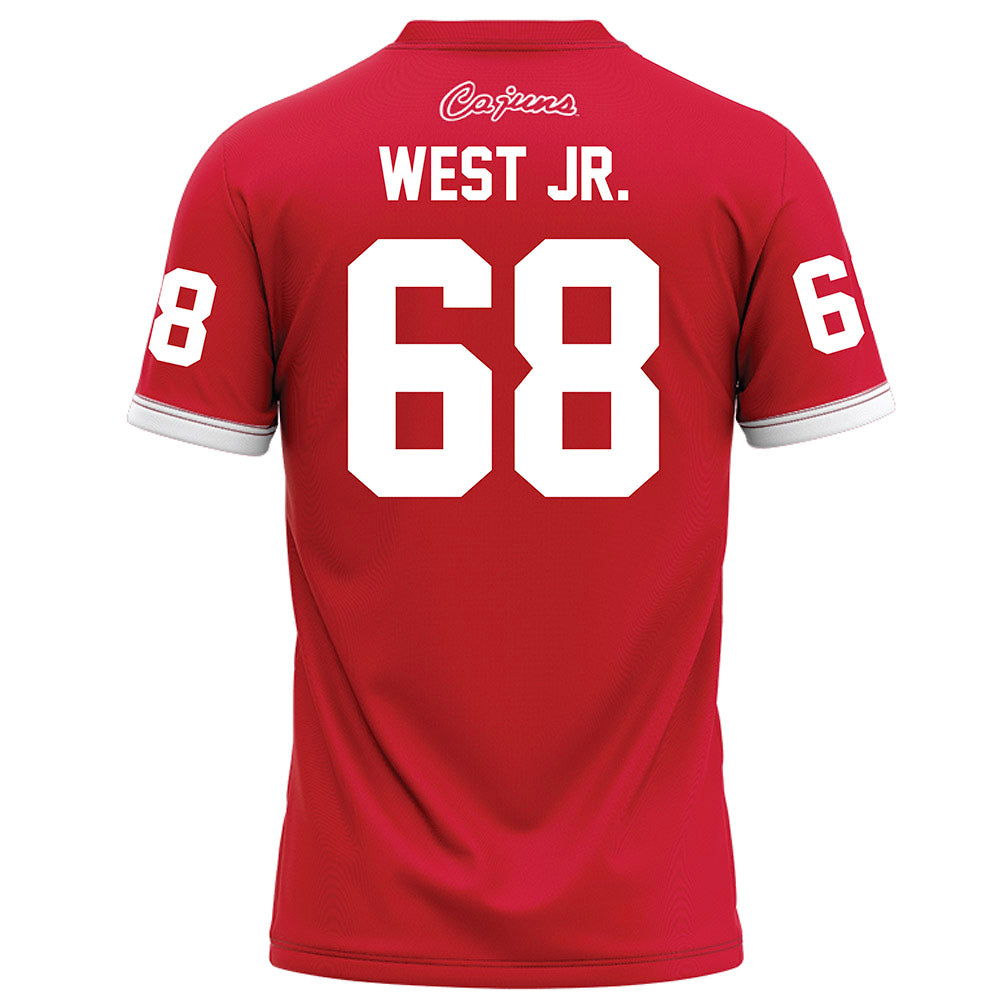 Louisiana - NCAA Football : Fitzgerald West Jr. - Red Football Jersey-1