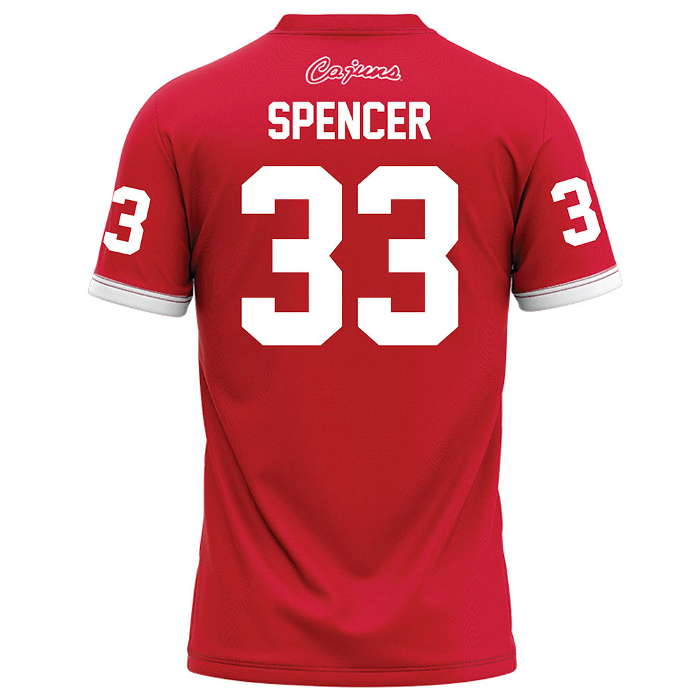 Louisiana - NCAA Football : AJ Spencer - Red Football Jersey-1