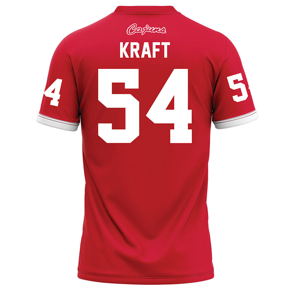 Louisiana - NCAA Football : Carson Kraft - Red Football Jersey-1