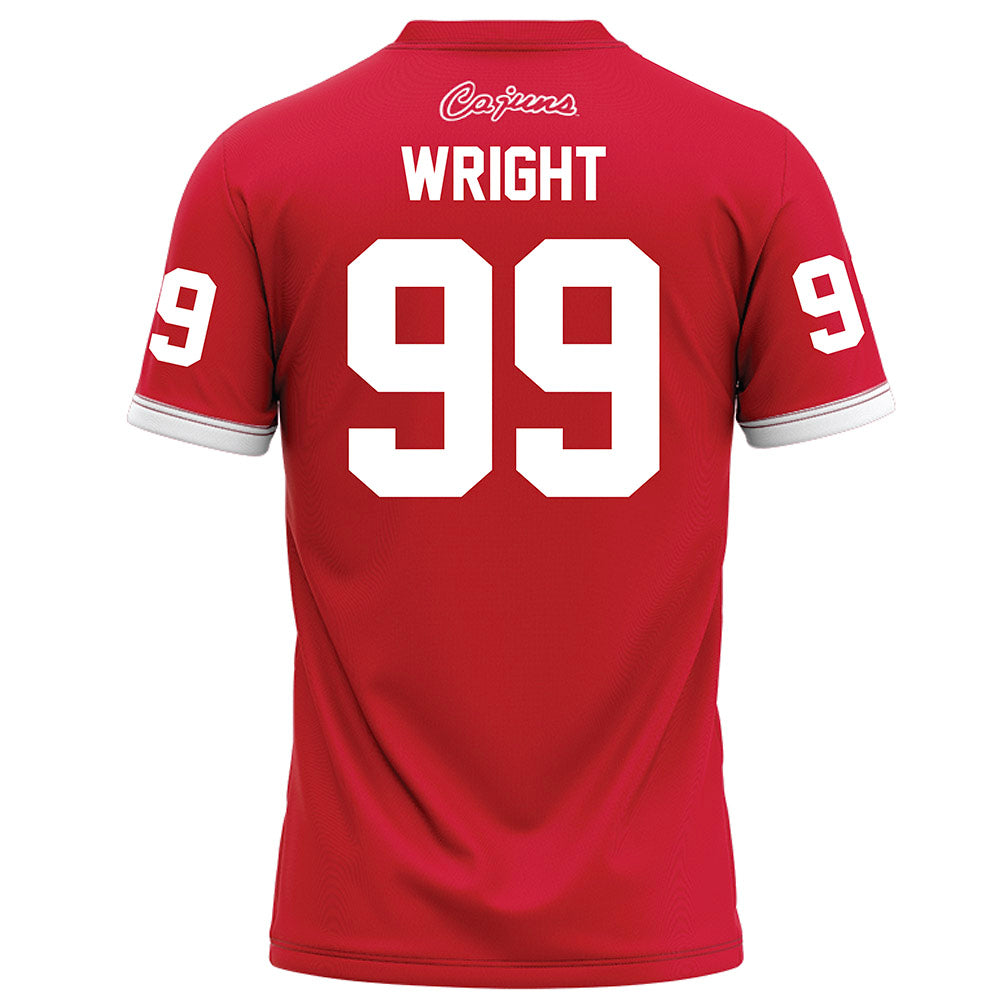 Louisiana - NCAA Football : Ashton Wright - Red Football Jersey-1