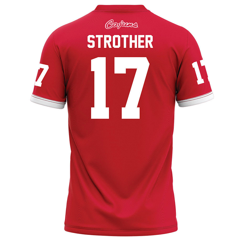 Louisiana - NCAA Football : Landon Strother - Red Football Jersey-1