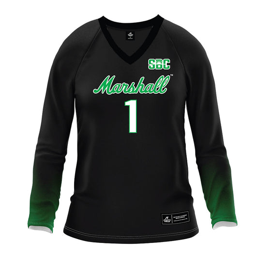 Marshall - NCAA Women's Volleyball : Audrey Geer - Black Volleyball Jersey-0