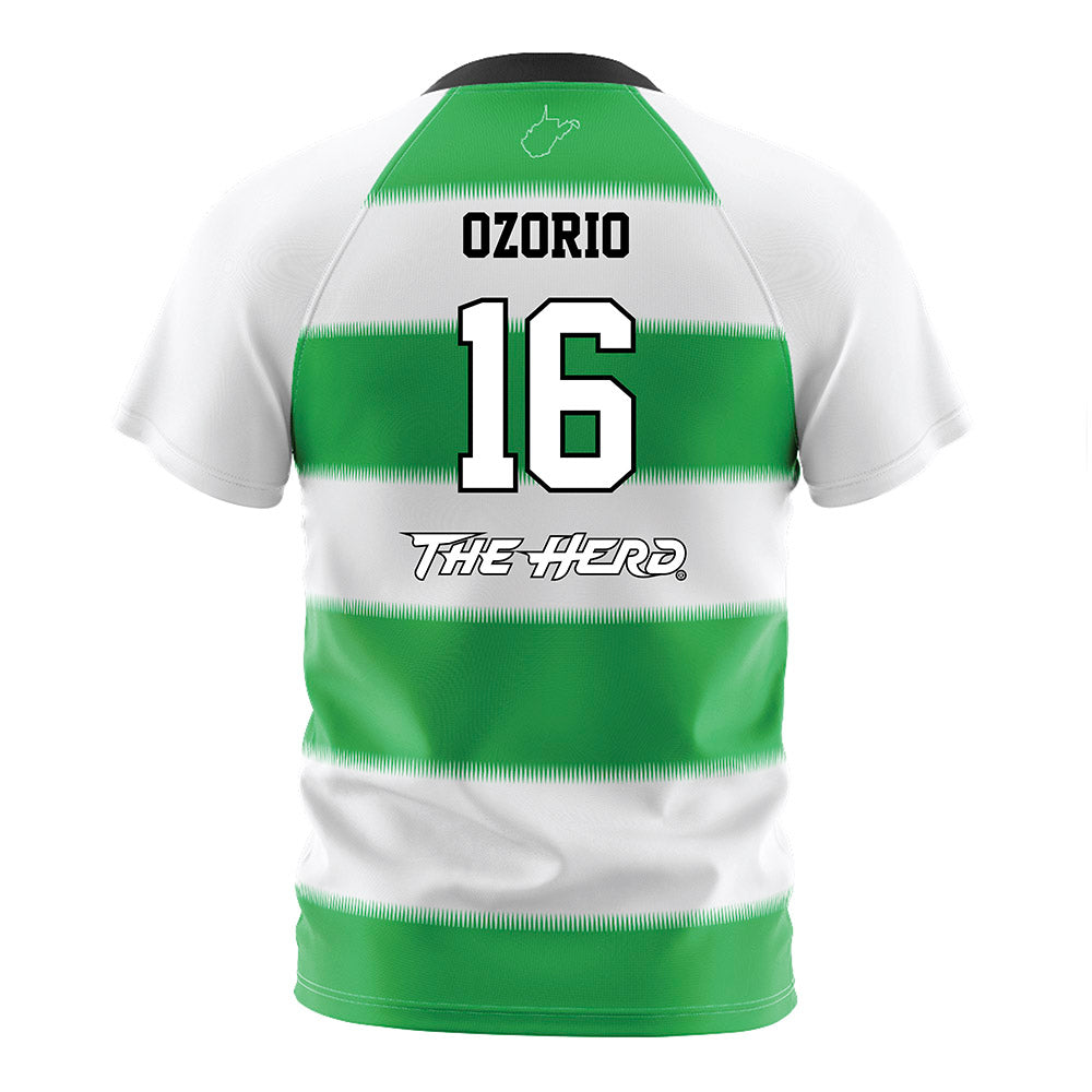Marshall - NCAA Women's Soccer : Larissa Ozorio - Green Stripes Soccer Jersey-1