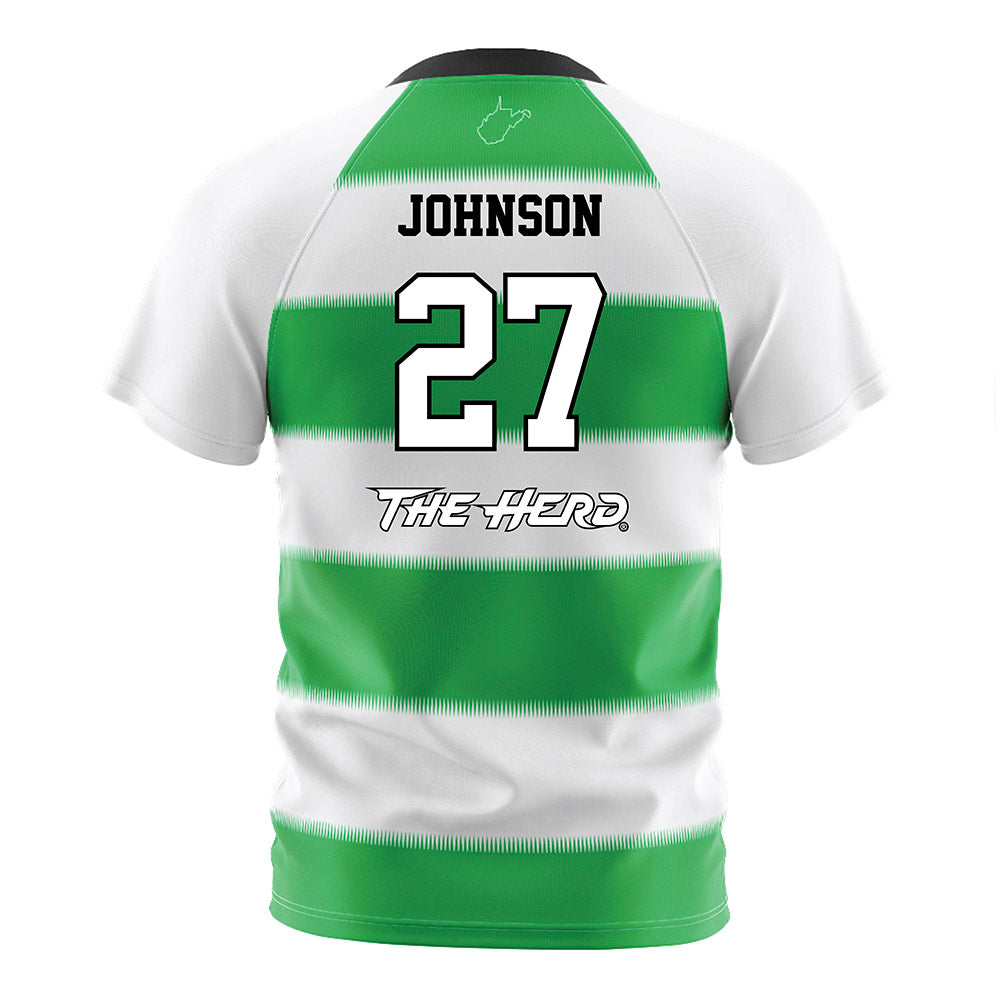 Marshall - NCAA Women's Soccer : Ruby Johnson - Green Stripes Soccer Jersey-1