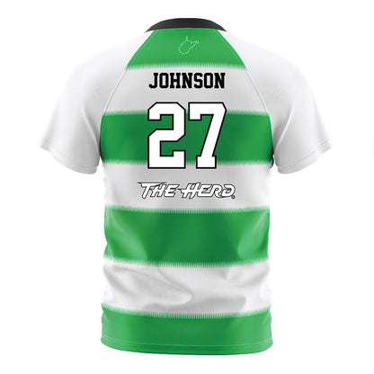Marshall - NCAA Women's Soccer : Ruby Johnson - Green Stripes Soccer Jersey-1