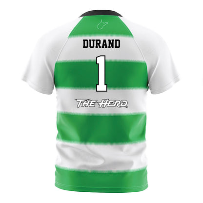Marshall - NCAA Women's Soccer : Emma Durand - Green Stripes Soccer Jersey-1