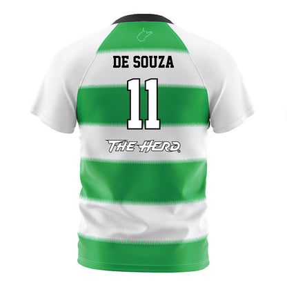 Marshall - NCAA Women's Soccer : Geovanna De Souza - Green Stripes Soccer Jersey-1