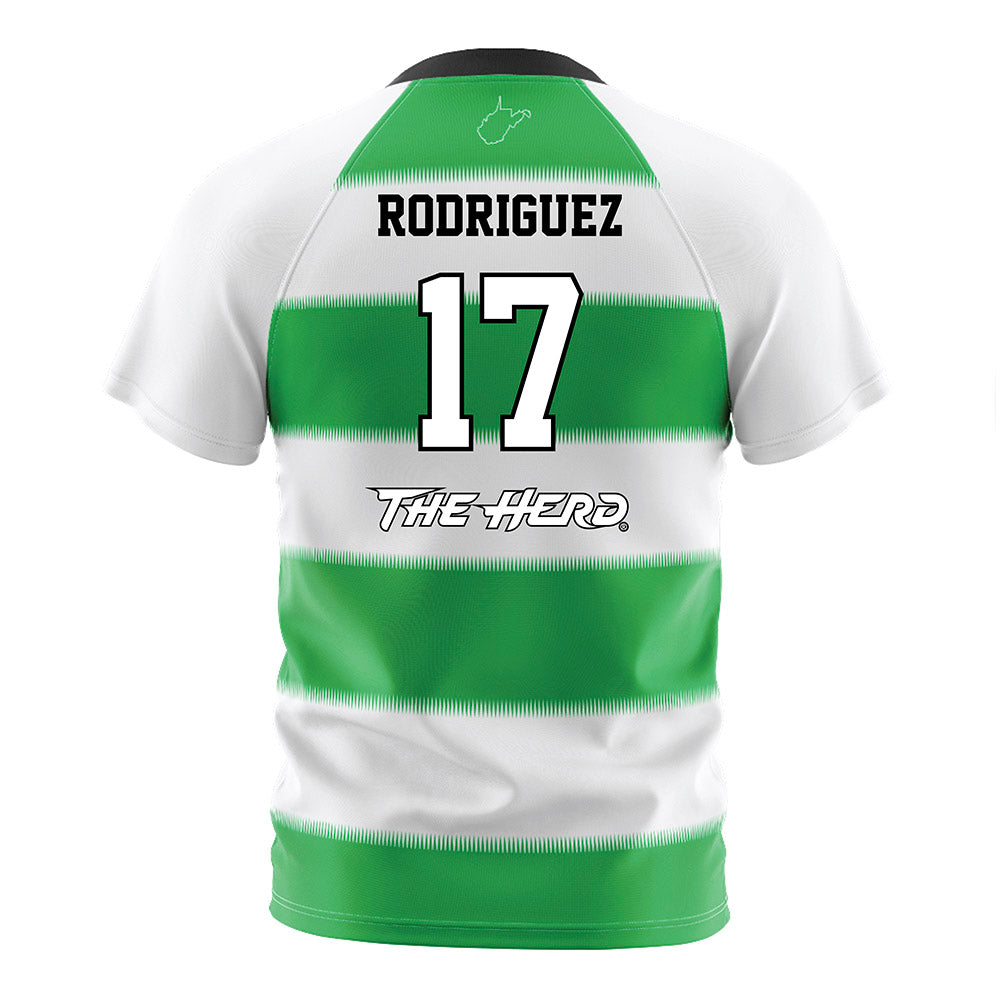 Marshall - NCAA Women's Soccer : Laura Rodriguez - Green Stripes Soccer Jersey-1