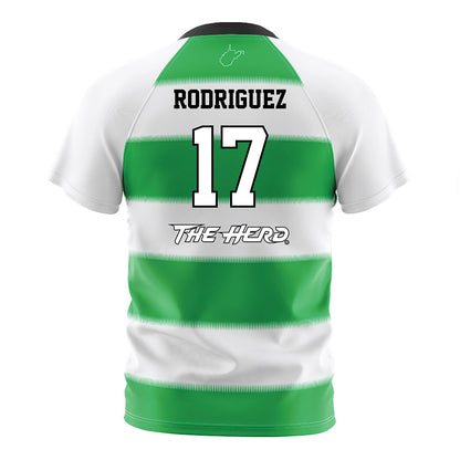 Marshall - NCAA Women's Soccer : Laura Rodriguez - Green Stripes Soccer Jersey-1
