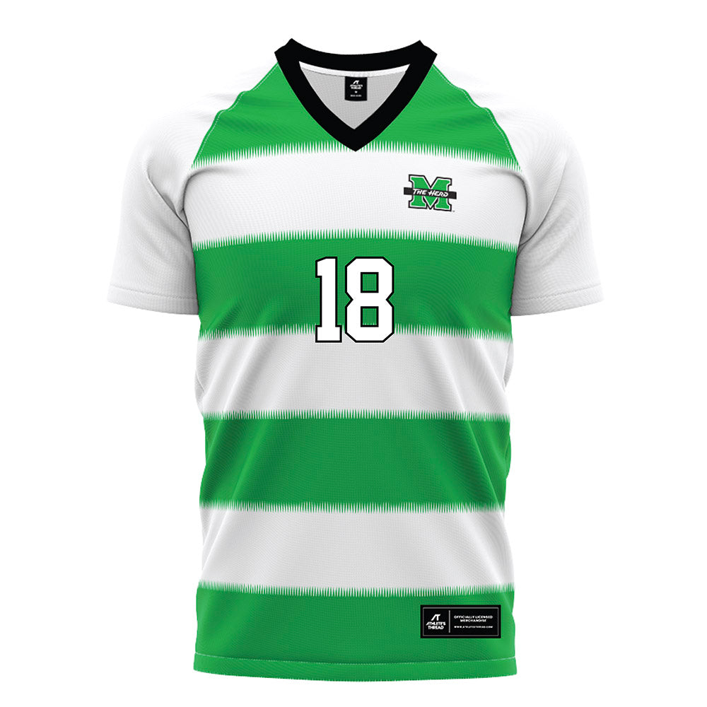 Marshall - NCAA Women's Soccer : Marcella Alves - Green Stripes Soccer Jersey-0