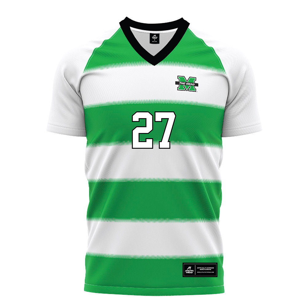 Marshall - NCAA Women's Soccer : Ruby Johnson - Green Stripes Soccer Jersey-0