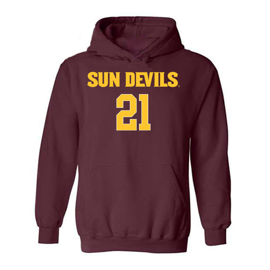 Arizona State - NCAA Women's Volleyball : Paige Lehman - Replica Shersey Hooded Sweatshirt-0