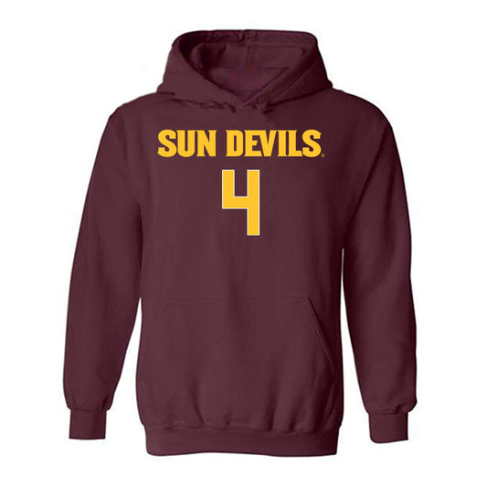 Arizona State - NCAA Women's Volleyball : Ella Lewis - Replica Shersey Hooded Sweatshirt-0