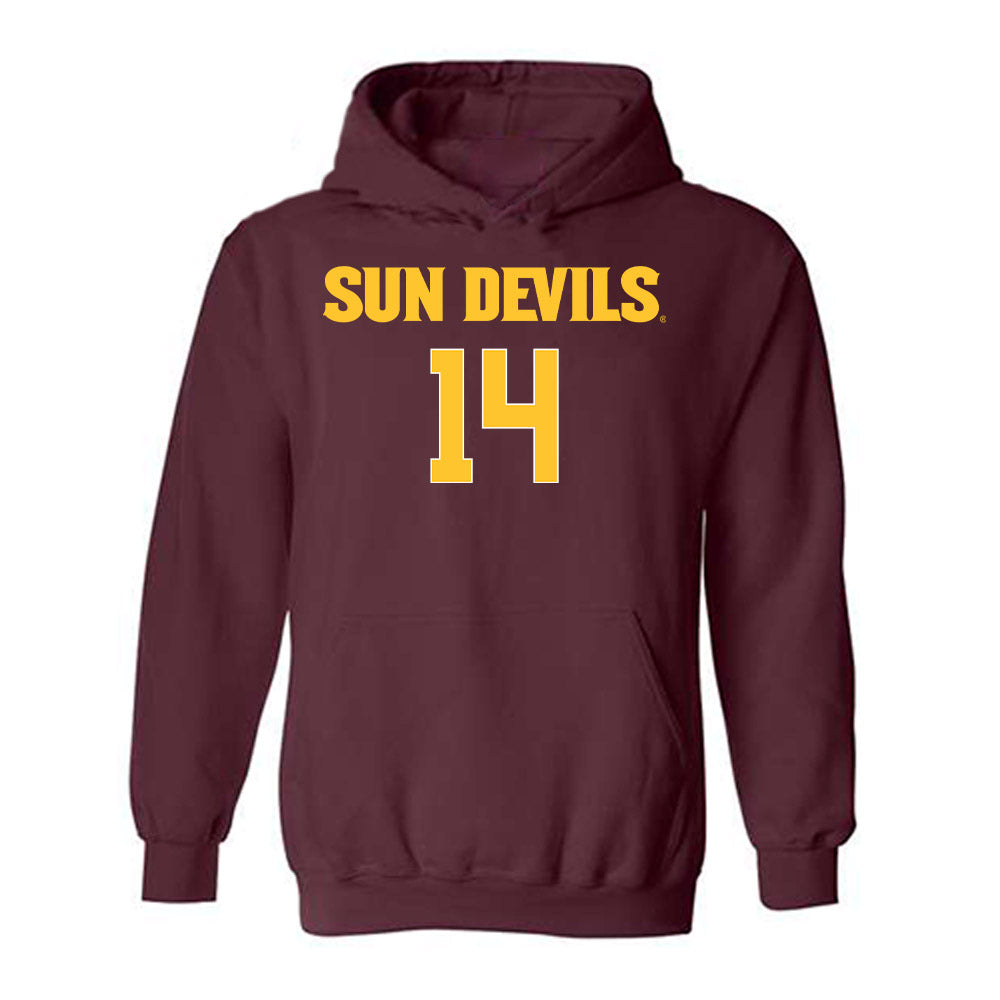 Arizona State - NCAA Women's Volleyball : Jillian Neal - Replica Shersey Hooded Sweatshirt-0