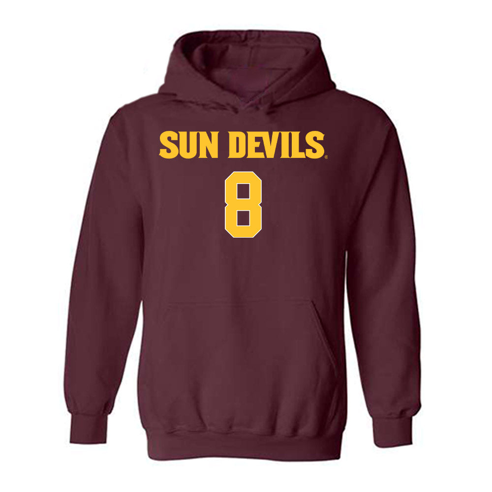 Arizona State - NCAA Women's Volleyball : Elle Mottola - Replica Shersey Hooded Sweatshirt-0