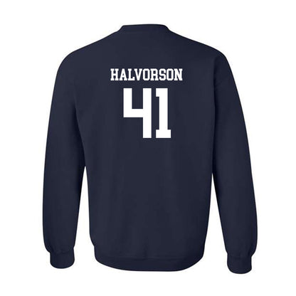 Drake - NCAA Football : Spencer Halvorson - Generic Shersey Crewneck Sweatshirt-1