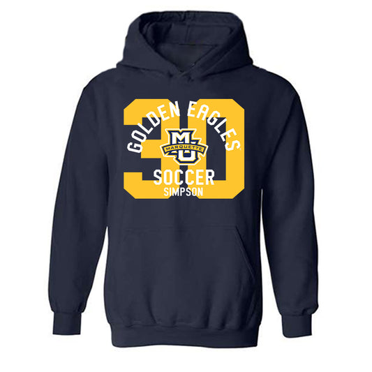 Marquette - NCAA Men's Soccer : Cameron Simpson - Classic Fashion Shersey Hooded Sweatshirt-0