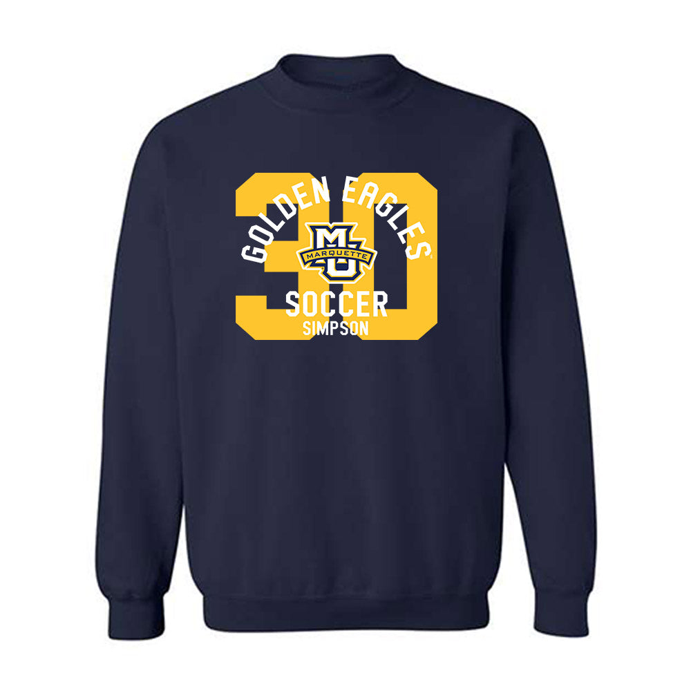 Marquette - NCAA Men's Soccer : Cameron Simpson - Classic Fashion Shersey Crewneck Sweatshirt-0