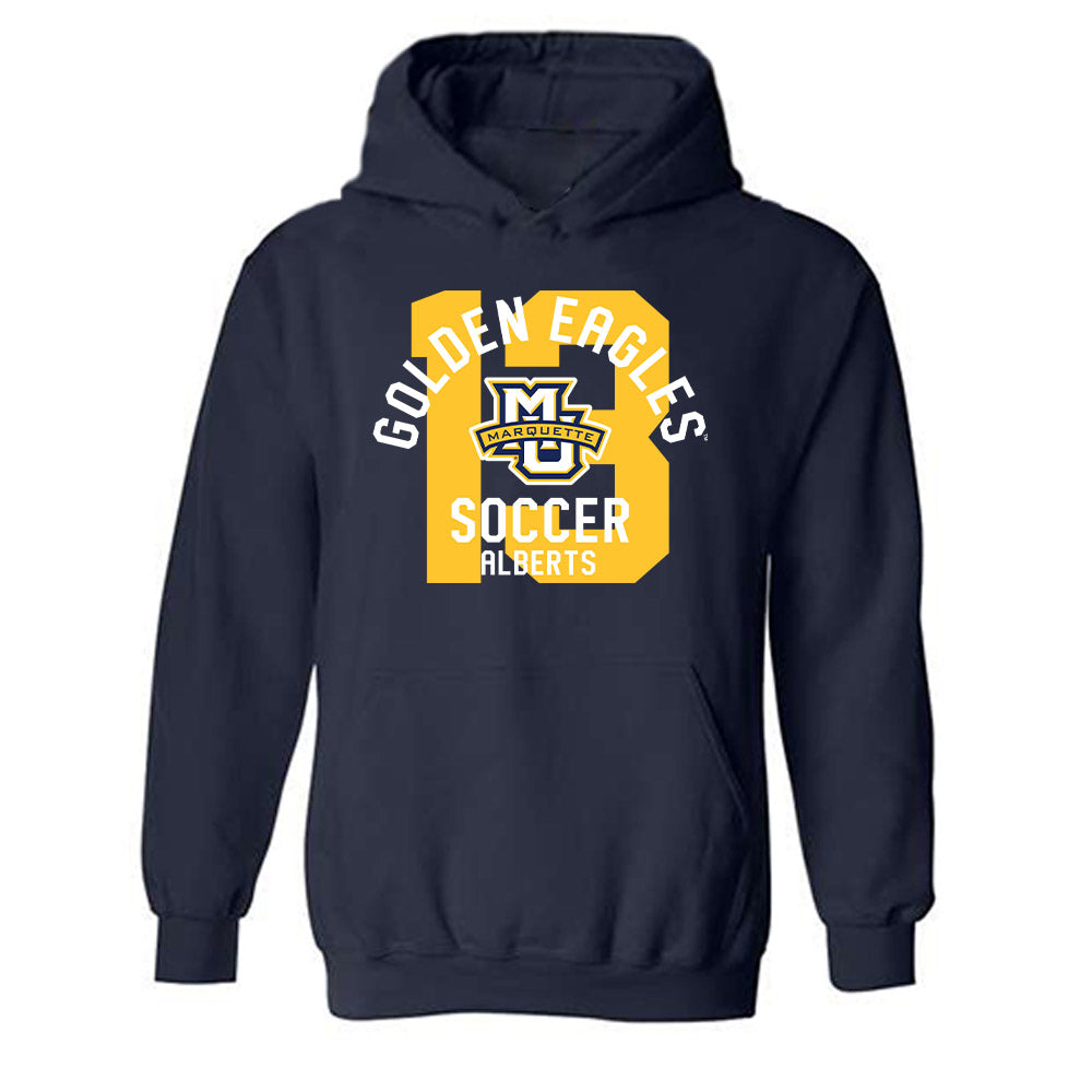Marquette - NCAA Women's Soccer : Adrianna Alberts - Classic Fashion Shersey Hooded Sweatshirt-0