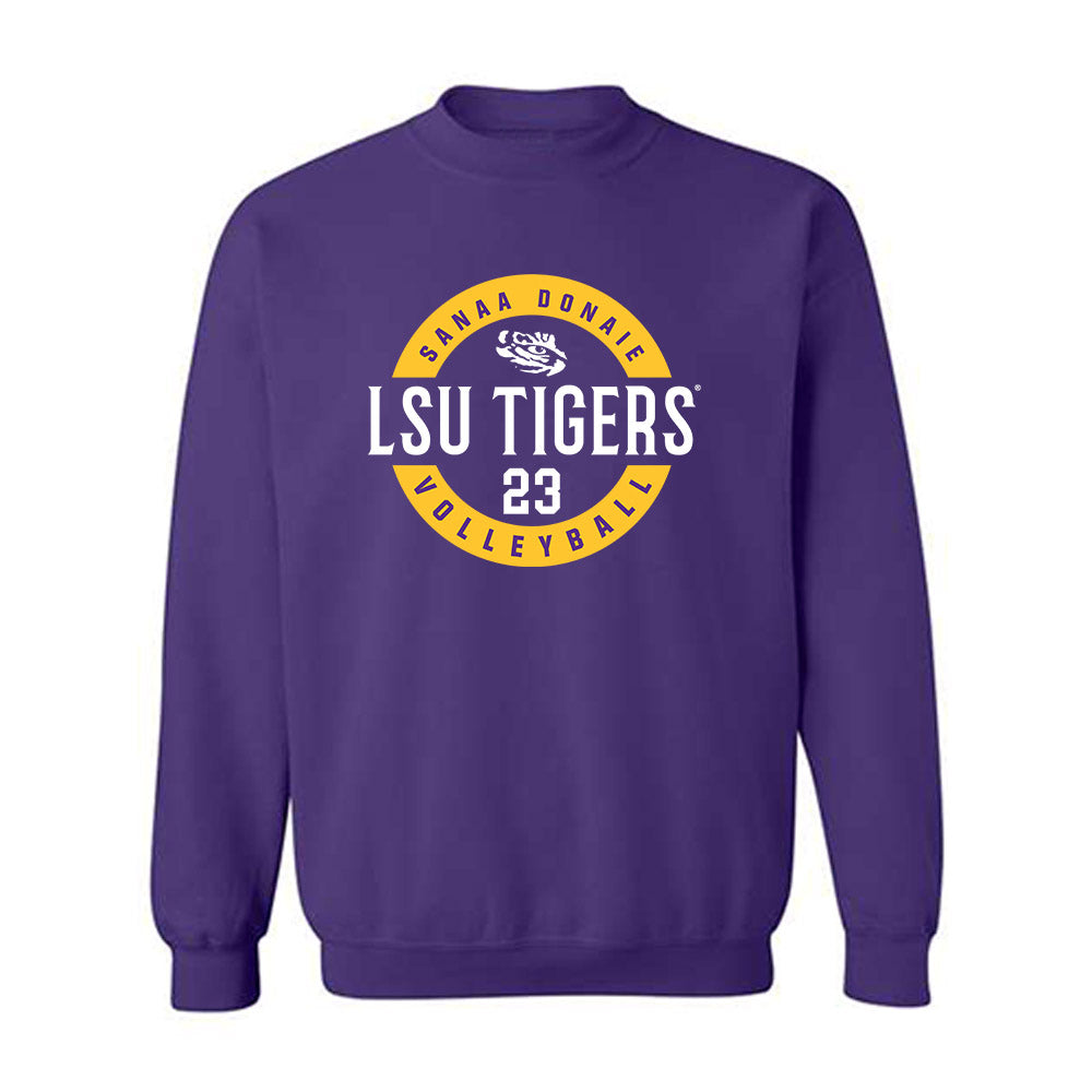 LSU - NCAA Women's Volleyball : Sanaa Donaie - Classic Fashion Shersey Crewneck Sweatshirt-0