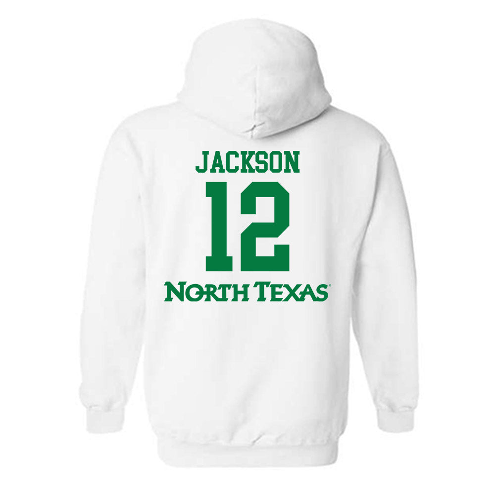 North Texas - NCAA Women's Volleyball : Jahniya Jackson - Replica Shersey Hooded Sweatshirt-1