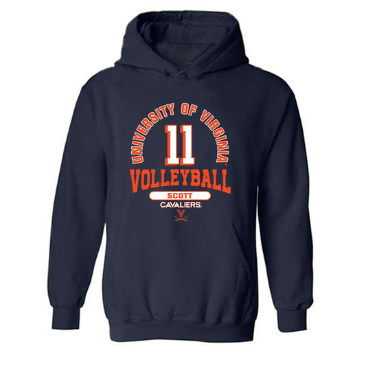 Virginia - NCAA Women's Volleyball : Hannah Scott - Classic Fashion Shersey Hooded Sweatshirt-0
