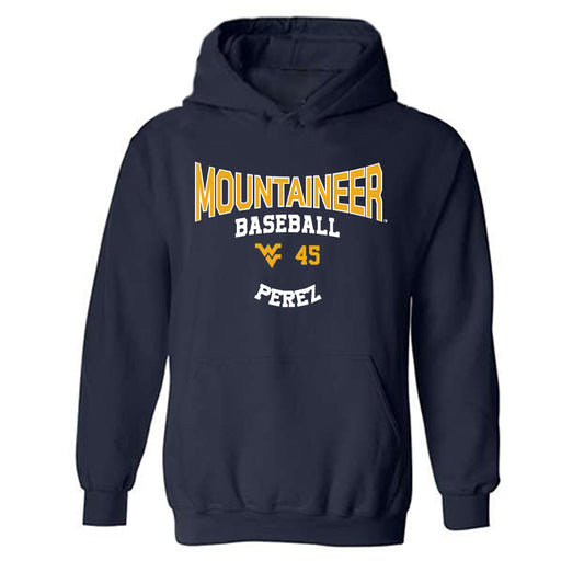 West Virginia - NCAA Baseball : David Perez - Classic Fashion Shersey Hooded Sweatshirt-0