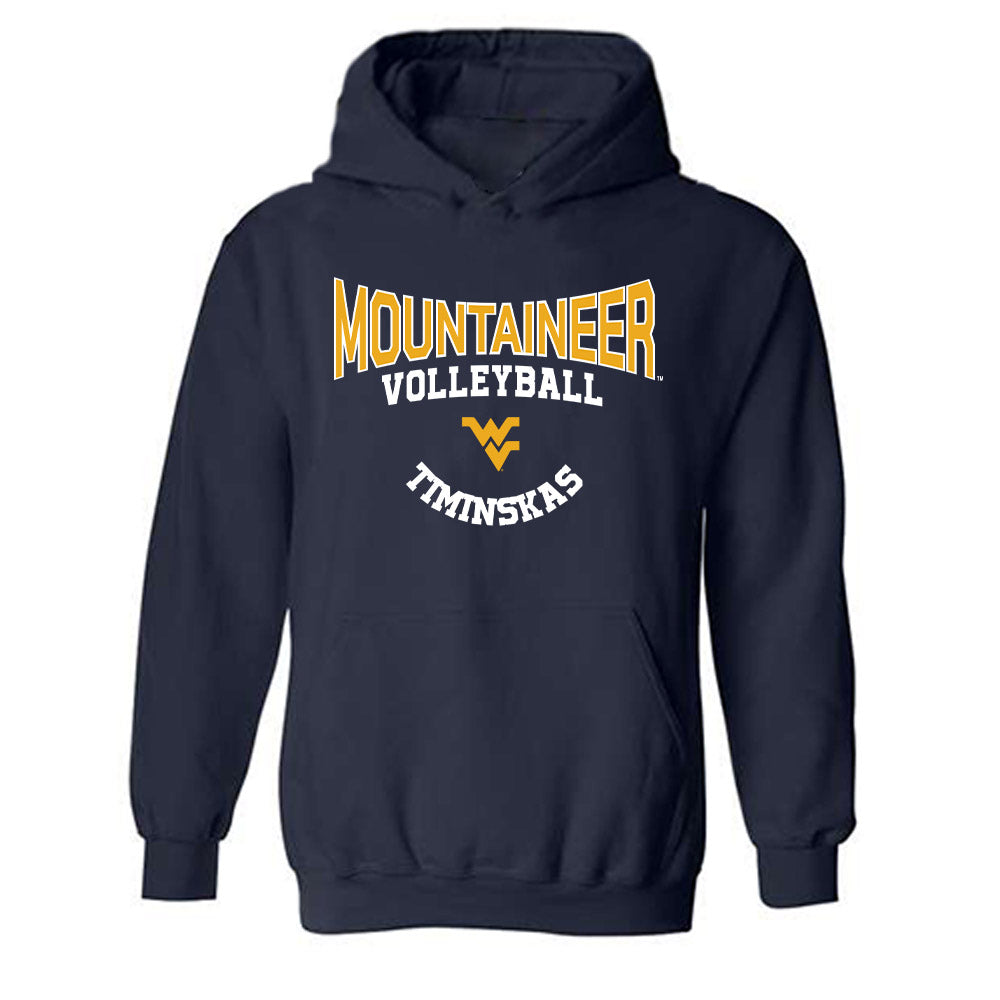 West Virginia - NCAA Men's Swimming & Diving : Deividas Timinskas - Classic Fashion Shersey Hooded Sweatshirt-0
