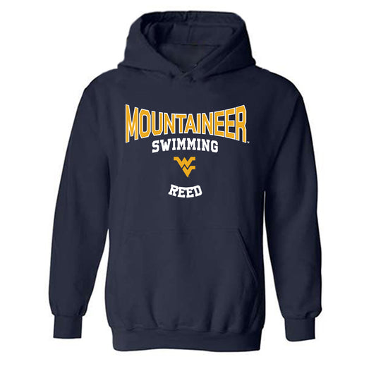 West Virginia - NCAA Men's Swimming & Diving : Murray Reed - Classic Fashion Shersey Hooded Sweatshirt-0