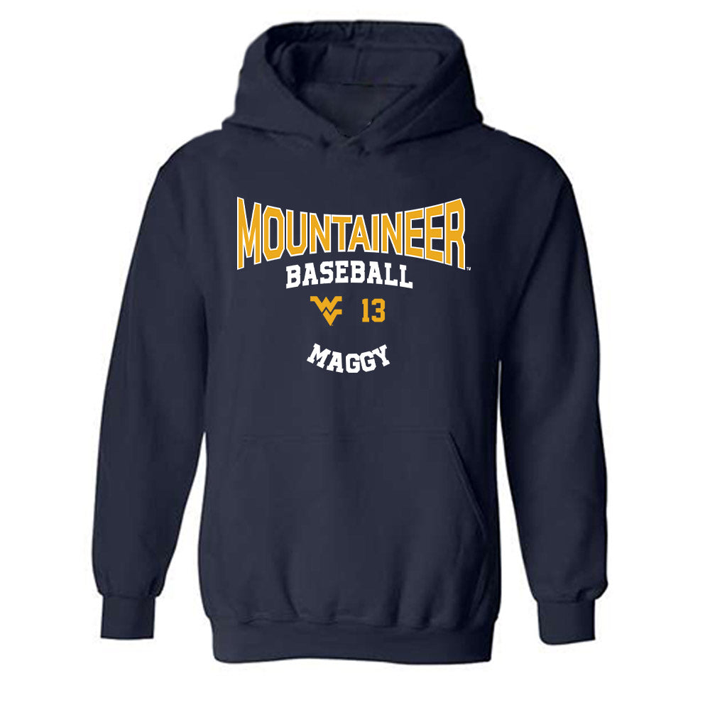 West Virginia - NCAA Baseball : Ryan Maggy - Classic Fashion Shersey Hooded Sweatshirt-0
