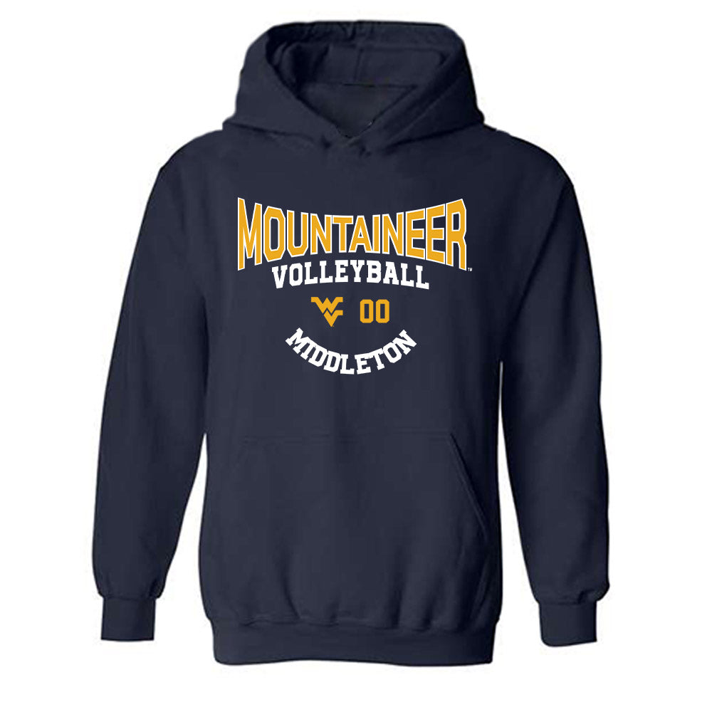 West Virginia - NCAA Baseball : Andrew Middleton - Classic Fashion Shersey Hooded Sweatshirt-0