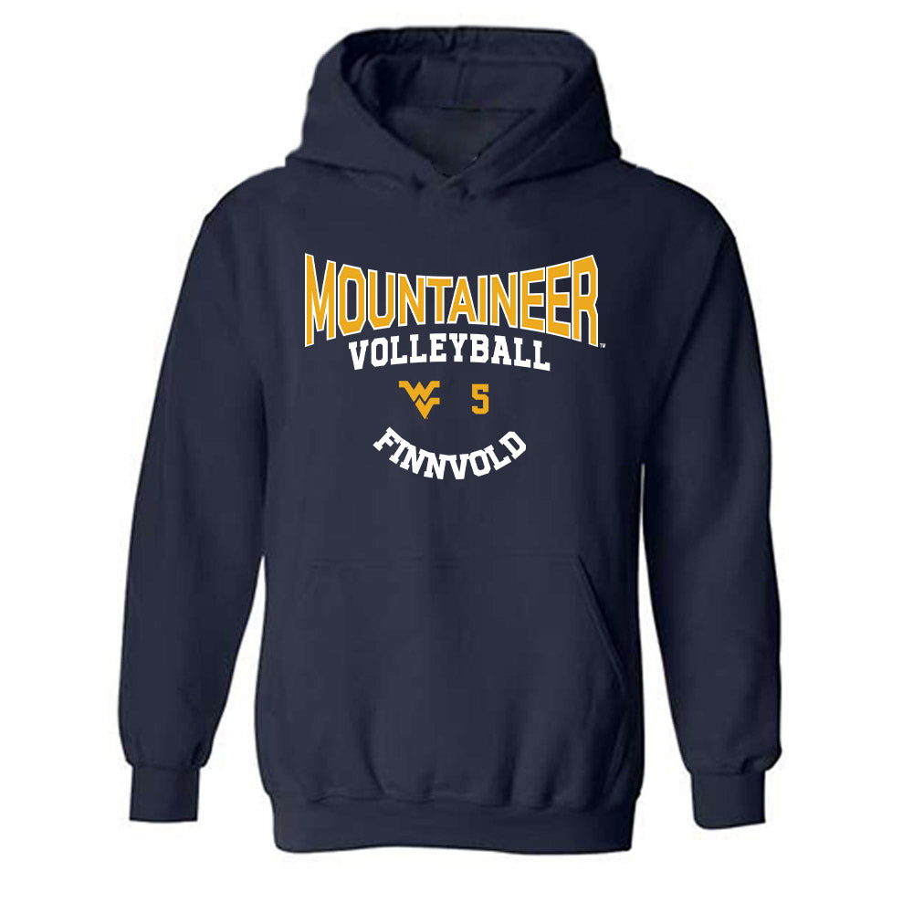 West Virginia - NCAA Women's Volleyball : Alexis Finnvold - Classic Fashion Shersey Hooded Sweatshirt-0