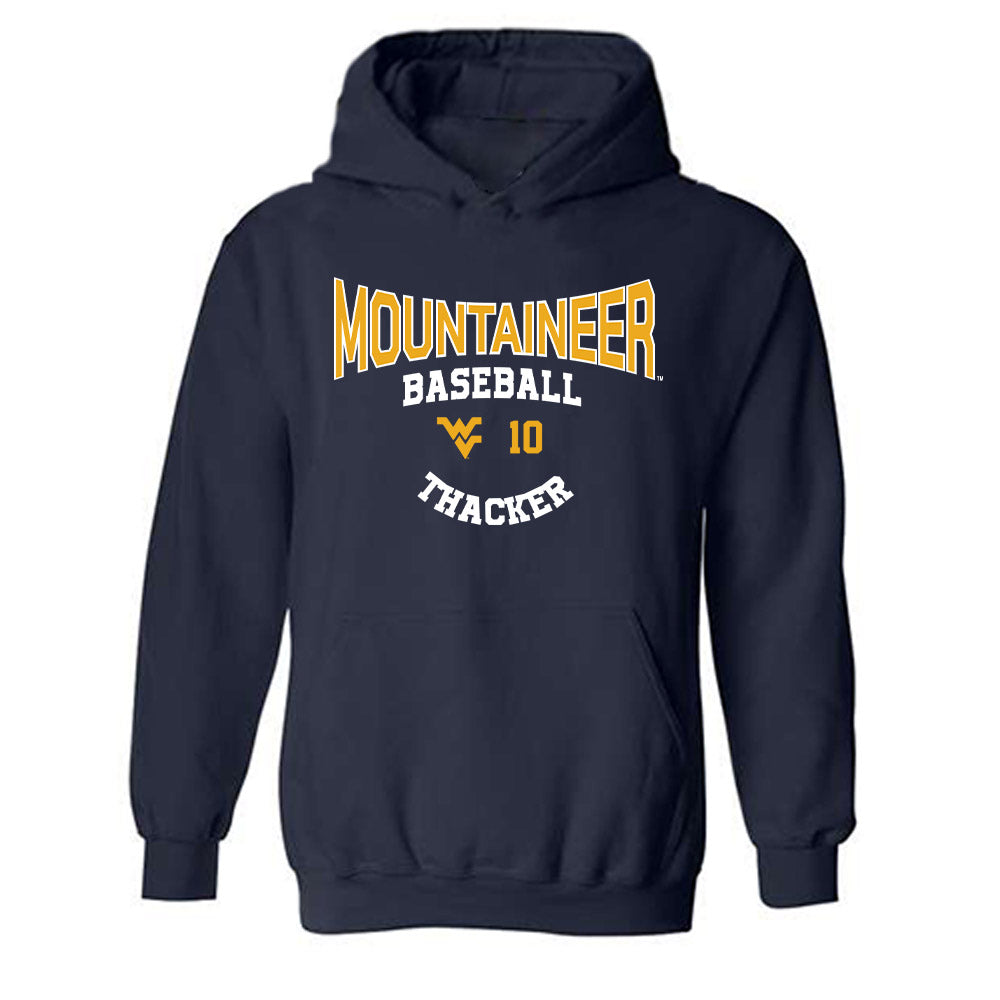 West Virginia - NCAA Baseball : Bryson Thacker - Classic Fashion Shersey Hooded Sweatshirt-0