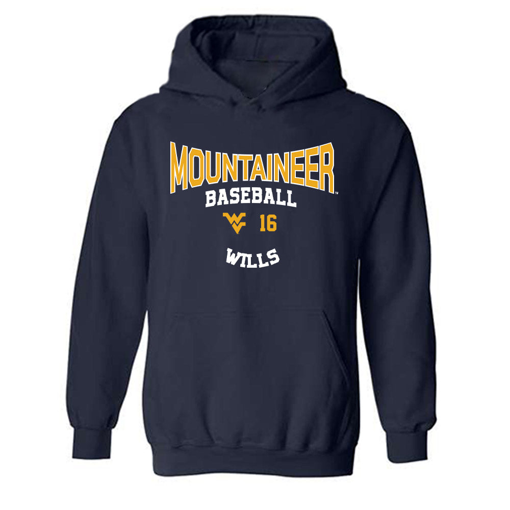 West Virginia - NCAA Baseball : Brock Wills - Classic Fashion Shersey Hooded Sweatshirt-0