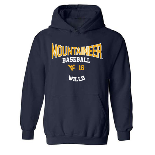 West Virginia - NCAA Baseball : Brock Wills - Classic Fashion Shersey Hooded Sweatshirt-0