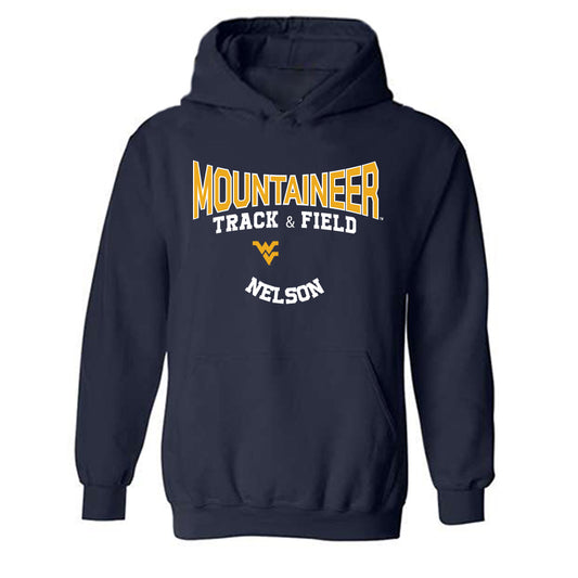 West Virginia - NCAA Women's Track & Field : Mae Nelson - Hooded Sweatshirt Classic Fashion Shersey